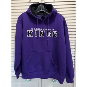 Pro Edge Sacramento Kings Hoodie Graphic Logo Purple/Blk Size L NBA Basketball